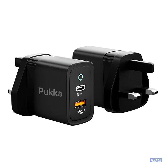 Pukka P-iCharg35 Wall Chareger 35 Watt 2 ports output (USB-A & USB-C)-Black0