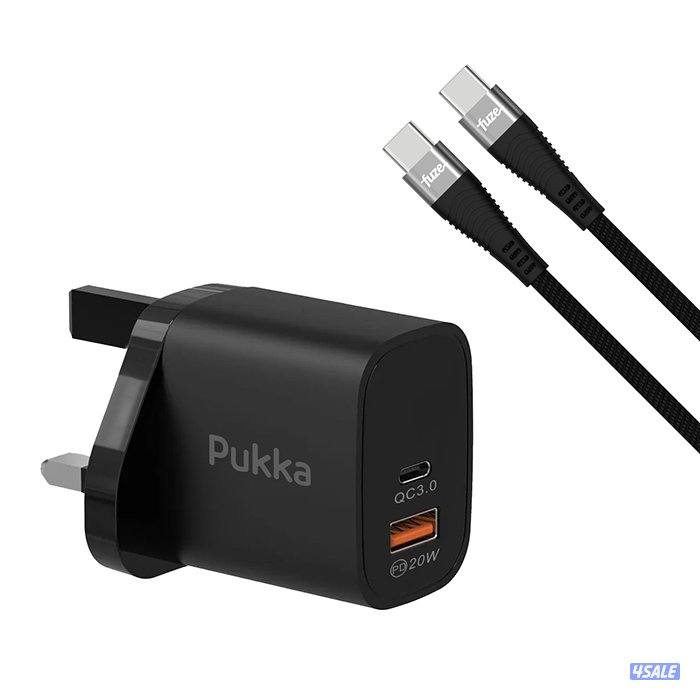 fuze PowerCube20CC Wall Charger 20 Watt with USC-C to USB-C Cable0