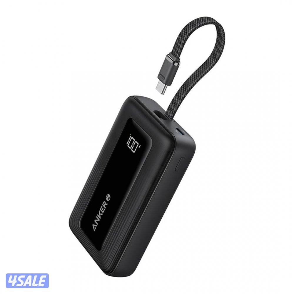 Anker Zolo Power Bank (10K, 30W, Built-In USB-C Cable) -Black0