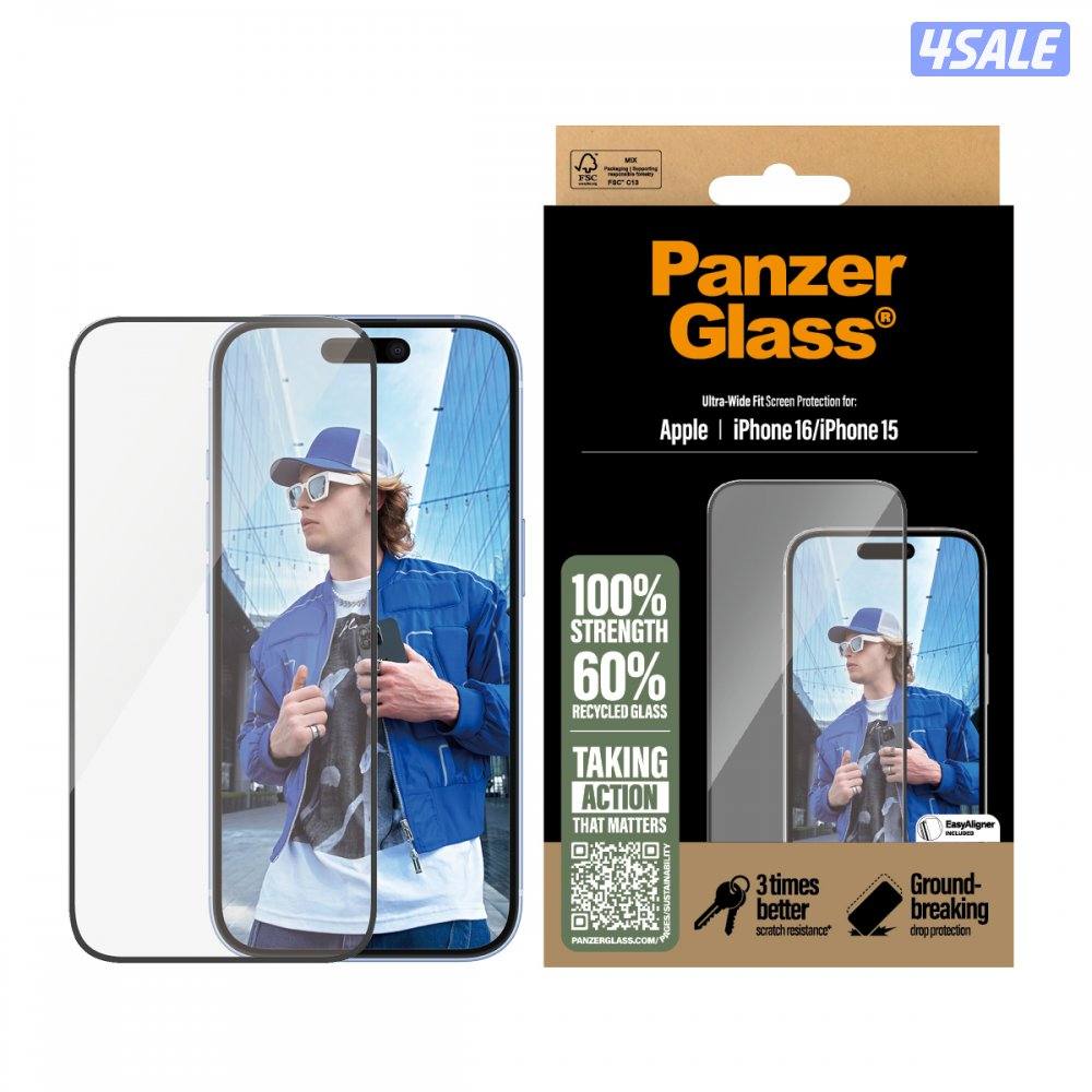 PanzerGlass® Screen Protector iPhone '24 6.1" | Ultra-Wide Fit0