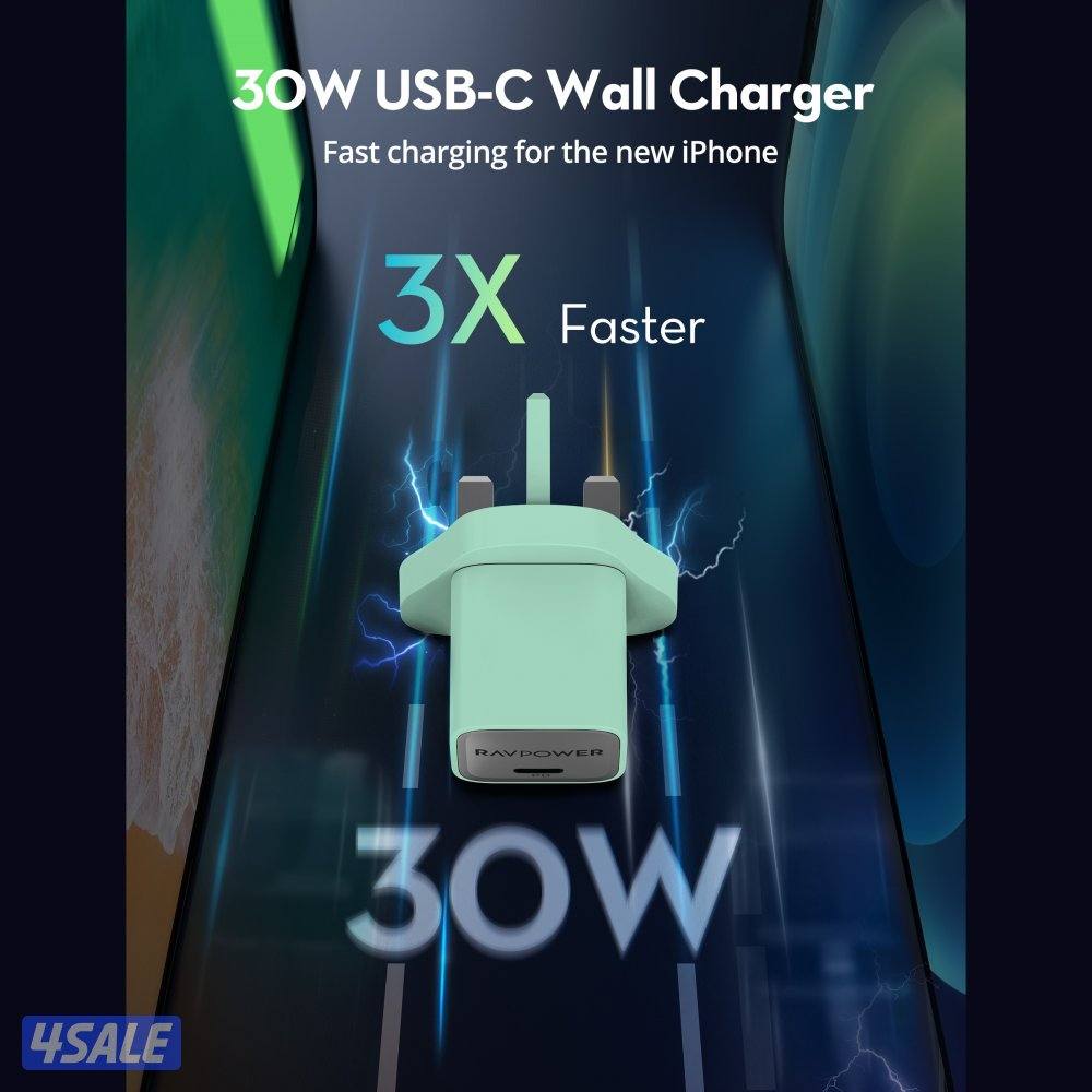 RAVPower RP-PC1056 Mini PD30W  GaN type C Charger White0