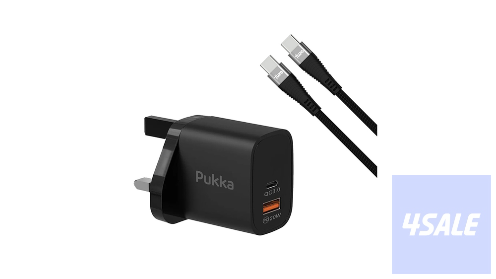 fuze PowerCube20CC Wall Charger 20 Watt with USC-C to USB-C Cable0